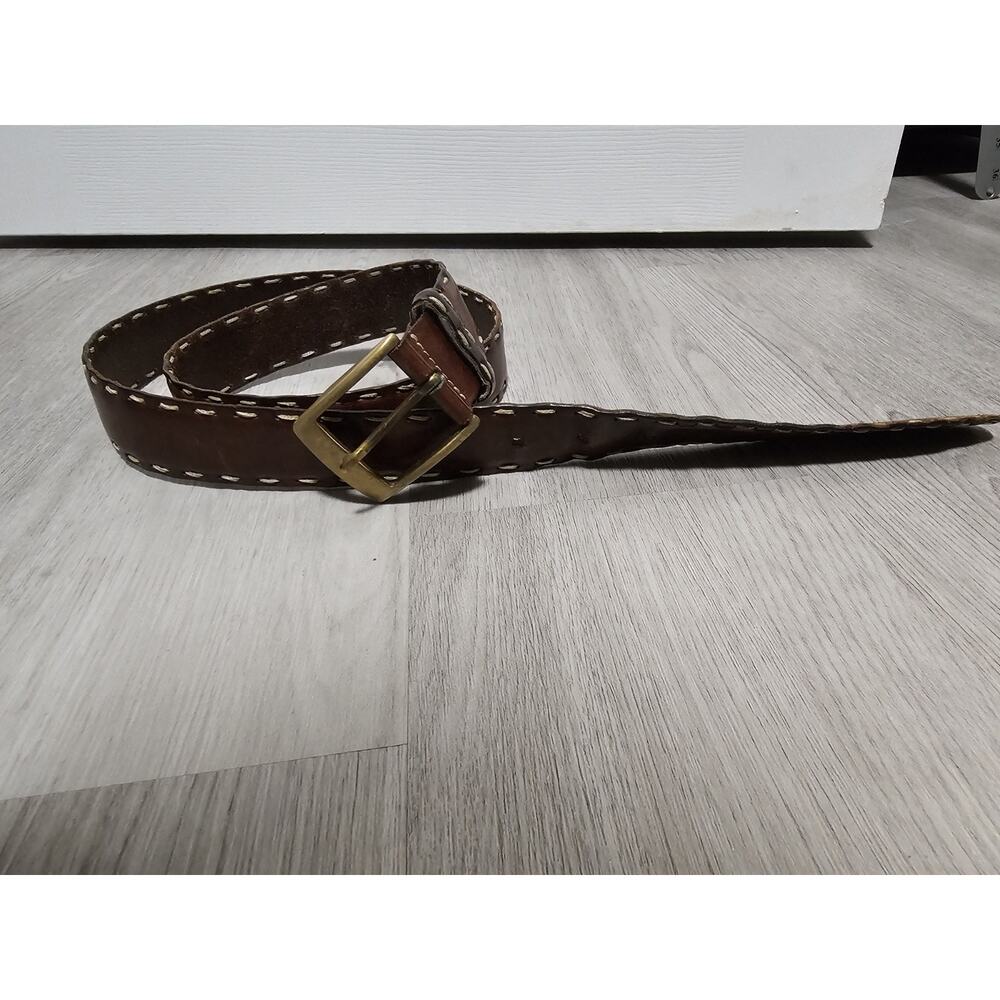 Peruzzi Made In Italy Genuine Leather Belt Brown